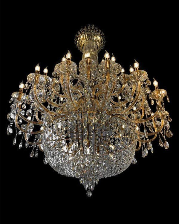 Extra Large European - style Multi - layers Candle Luxury Crystal Chandelier Gold Art Foyer/Staircase Decorative Light Fixture - Camilalamps - Ca-1X059