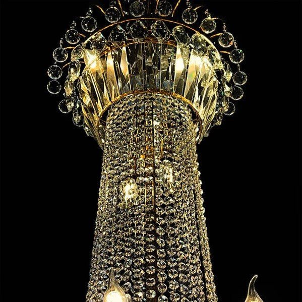 Extra Large European - style Multi - layers Candle Luxury Crystal Chandelier Gold Art Foyer/Staircase Decorative Light Fixture - Camilalamps - Ca-1X-1010640