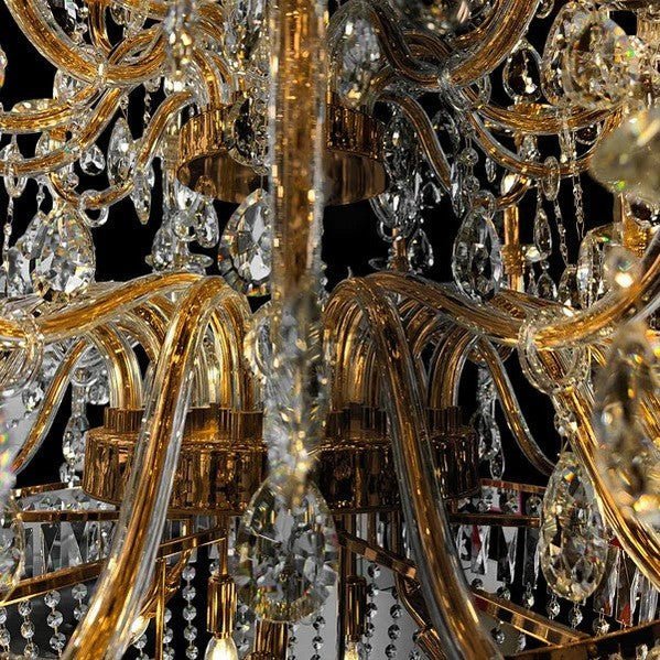 Extra Large European - style Multi - layers Candle Luxury Crystal Chandelier Gold Art Foyer/Staircase Decorative Light Fixture - Camilalamps - Ca-1X-1010640