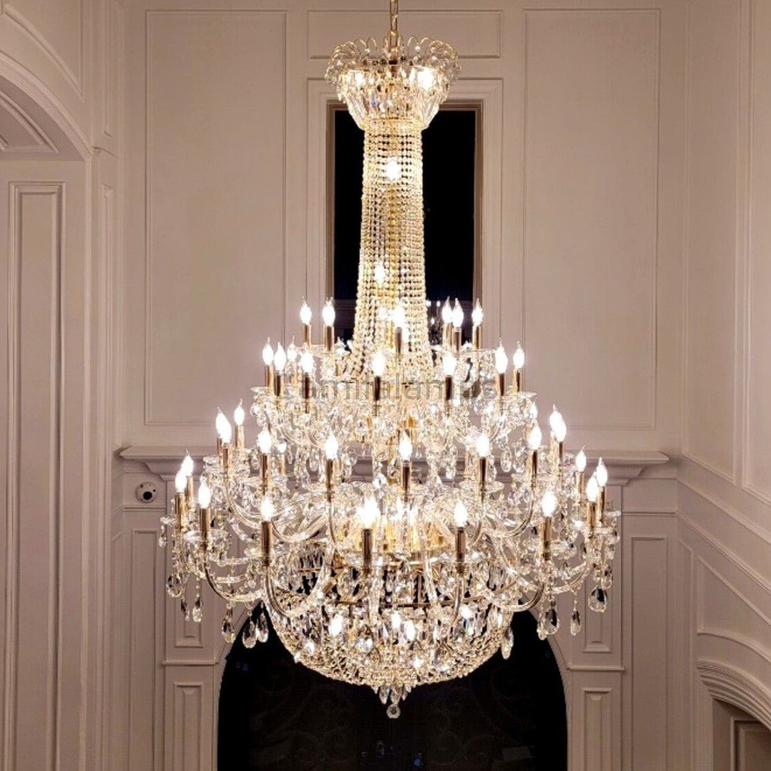 Extra Large European - style Multi - layers Candle Luxury Crystal Chandelier Gold Art Foyer/Staircase Decorative Light Fixture - Camilalamps - Ca-1X059