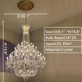 Extra Large European - style Multi - layers Candle Luxury Crystal Chandelier Gold Art Foyer/Staircase Decorative Light Fixture - Camilalamps - Ca-1X-1010640