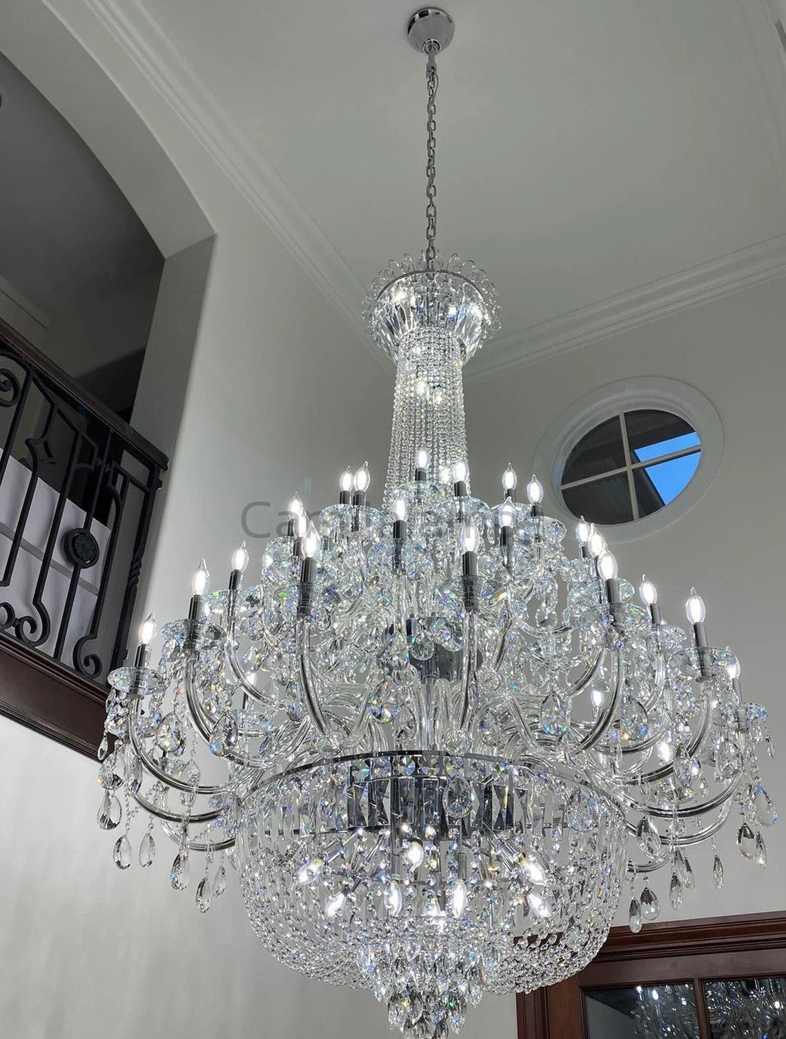 Extra Large European - style Multi - layers Candle Luxury Crystal Chandelier Gold Art Foyer/Staircase Decorative Light Fixture - Camilalamps - Ca-1X059
