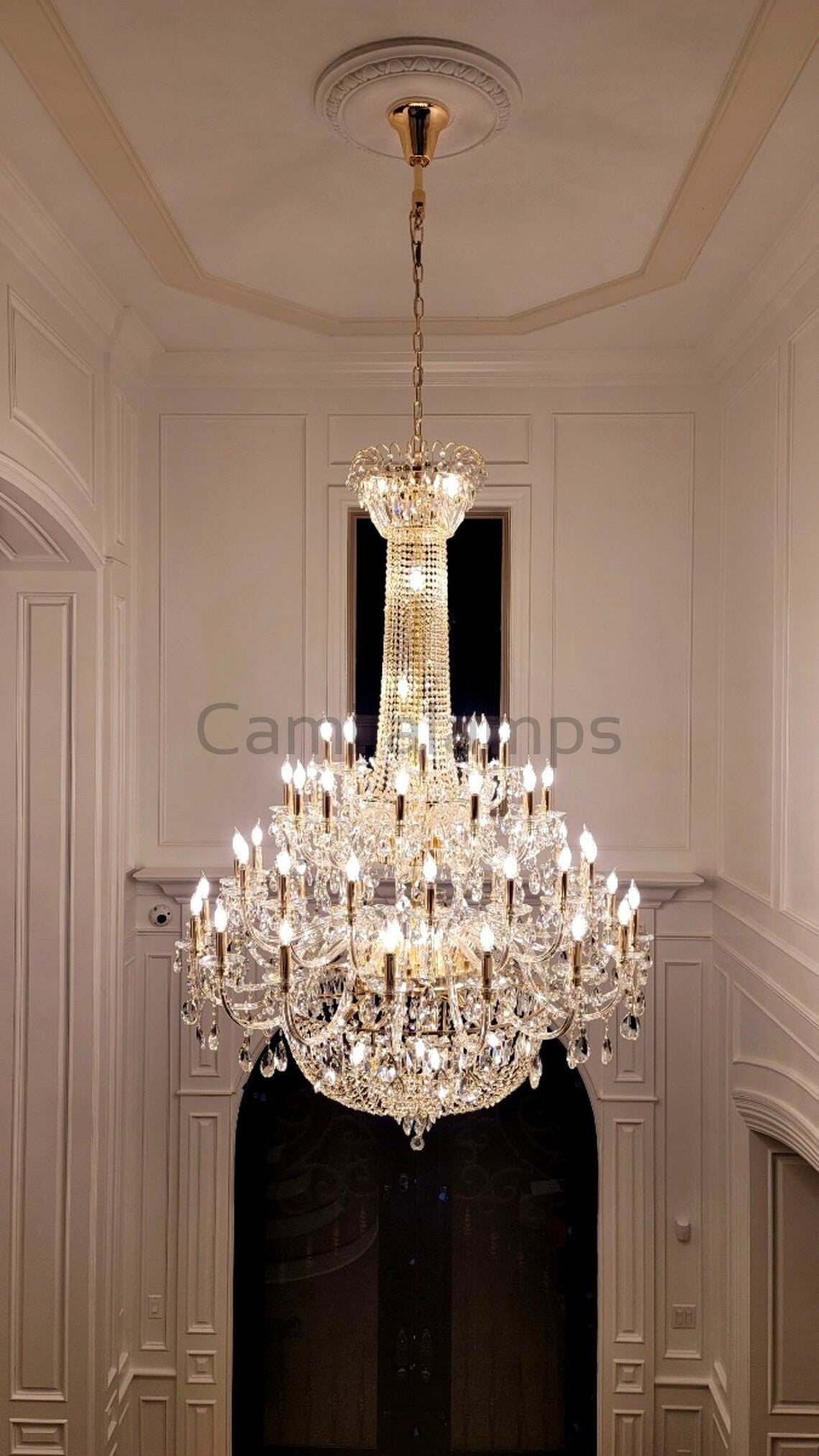 Extra Large European - style Multi - layers Candle Luxury Crystal Chandelier Gold Art Foyer/Staircase Decorative Light Fixture - Camilalamps - Ca-1X059