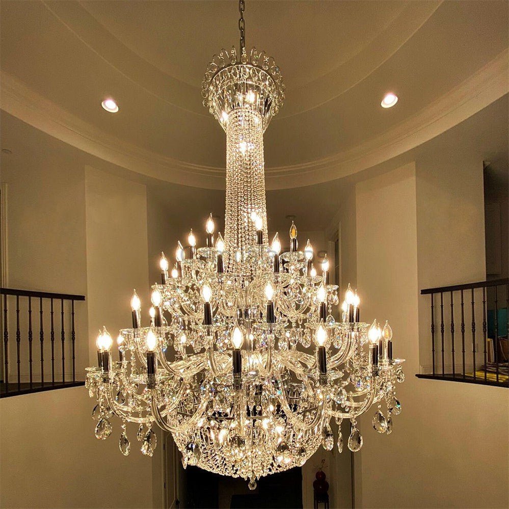 Extra Large European - style Multi - layers Candle Luxury Crystal Chandelier Gold Art Foyer/Staircase Decorative Light Fixture - Camilalamps - Ca-1X059
