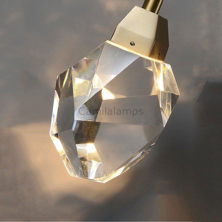 Faceted Crystal Masonry Pendant Light, Brass - Camilalamps - CA - PENDANT - 0197