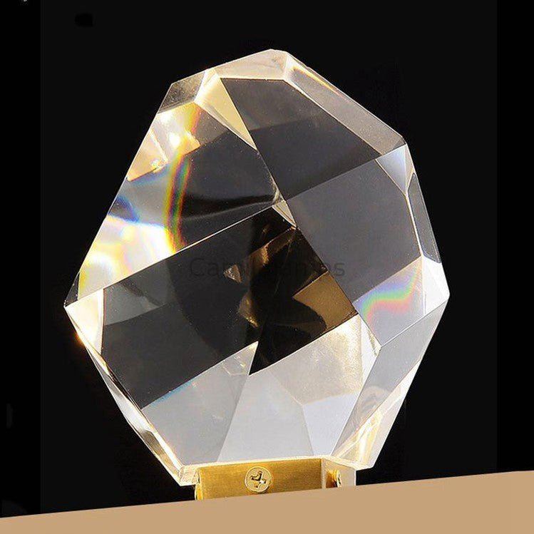 Faceted Crystal Masonry Wall Sconce, Brass - Camilalamps - CA - WS0040