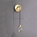 Faceted Crystal Masonry Wall Sconce Using Cord , Brass - Camilalamps - CA - WS0042