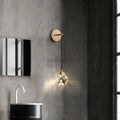 Faceted Crystal Masonry Wall Sconce Using Cord , Brass - Camilalamps - CA - WS0042