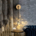 Faceted Crystal Masonry Wall Sconce Using Cord , Brass - Camilalamps - CA - WS0042