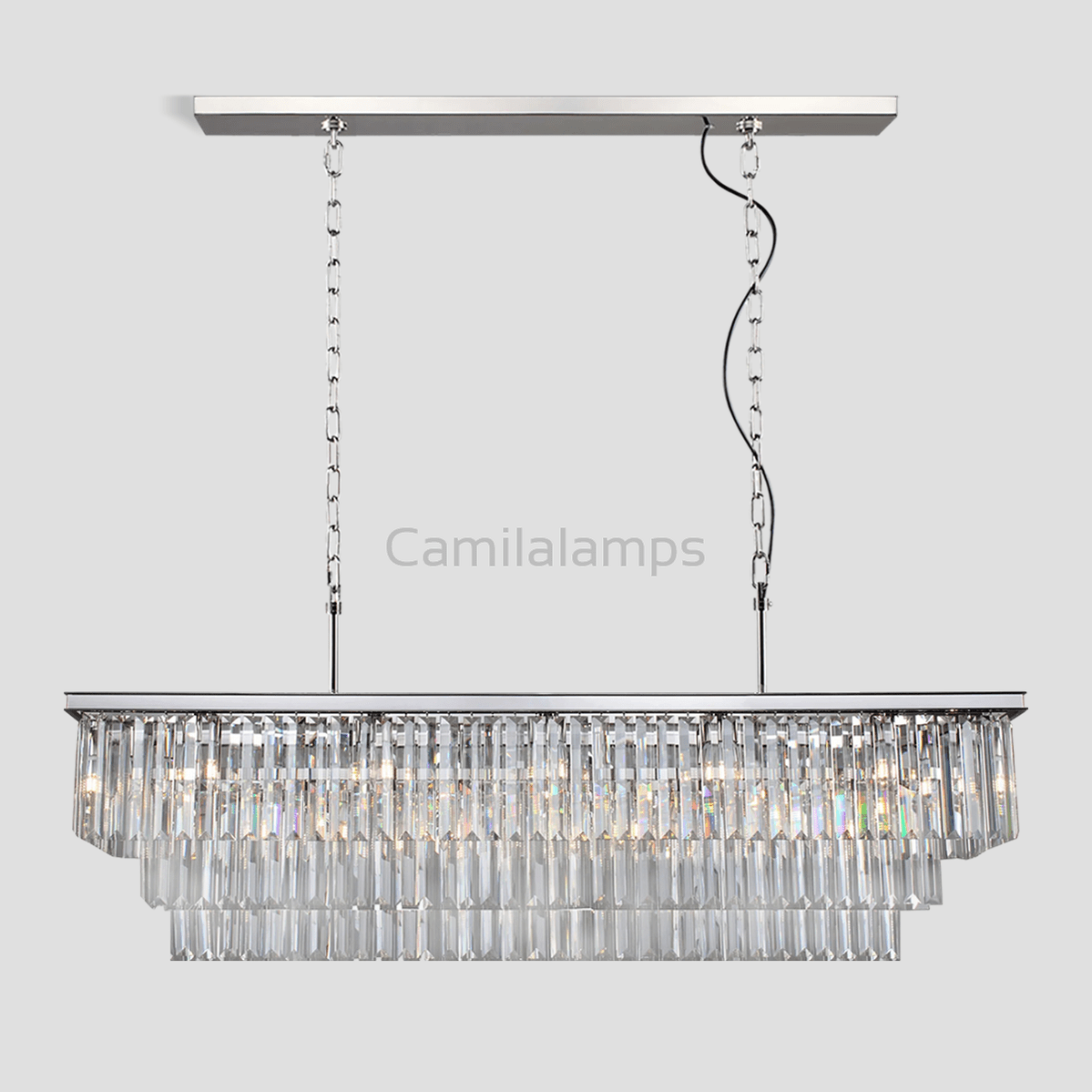 Falria 3 - Tier Crystal Rectangular Chandelier - Camilalamps - CA - LI2024 - C5712