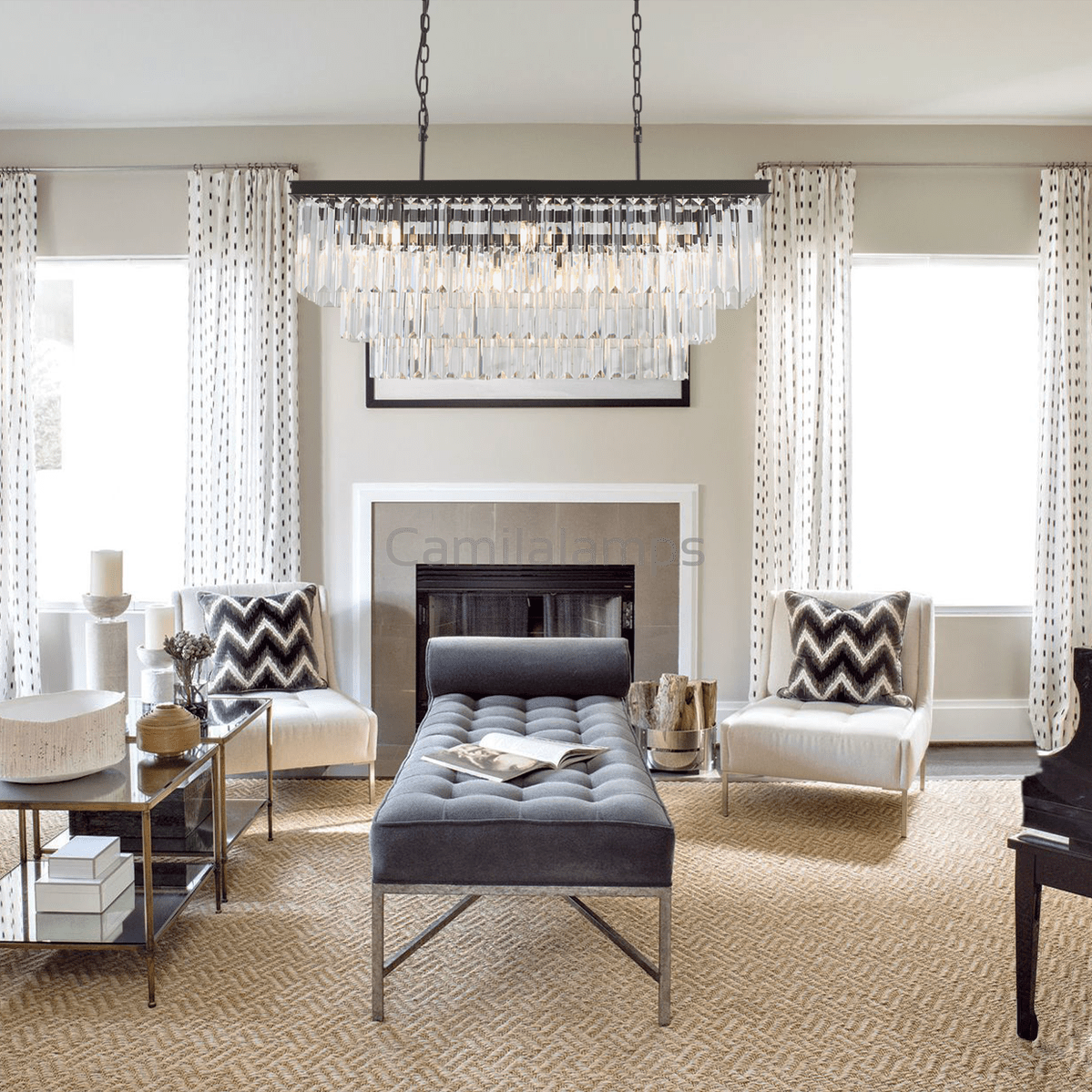 Falria 3 - Tier Crystal Rectangular Chandelier - Camilalamps - Ca-1LI2024-1C5705