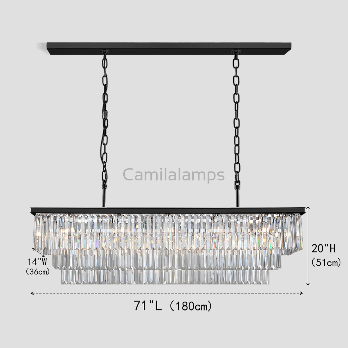 Falria 3 - Tier Crystal Rectangular Chandelier - Camilalamps - Ca-1LI2024-1C5705