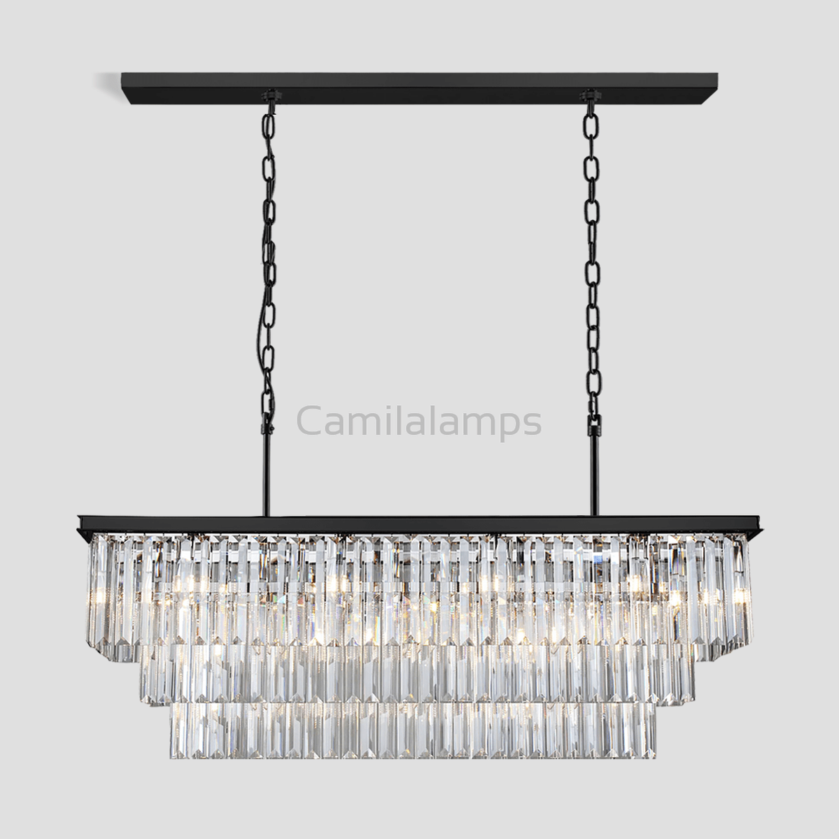 Falria 3 - Tier Crystal Rectangular Chandelier - Camilalamps - CA - LI2024 - C5707
