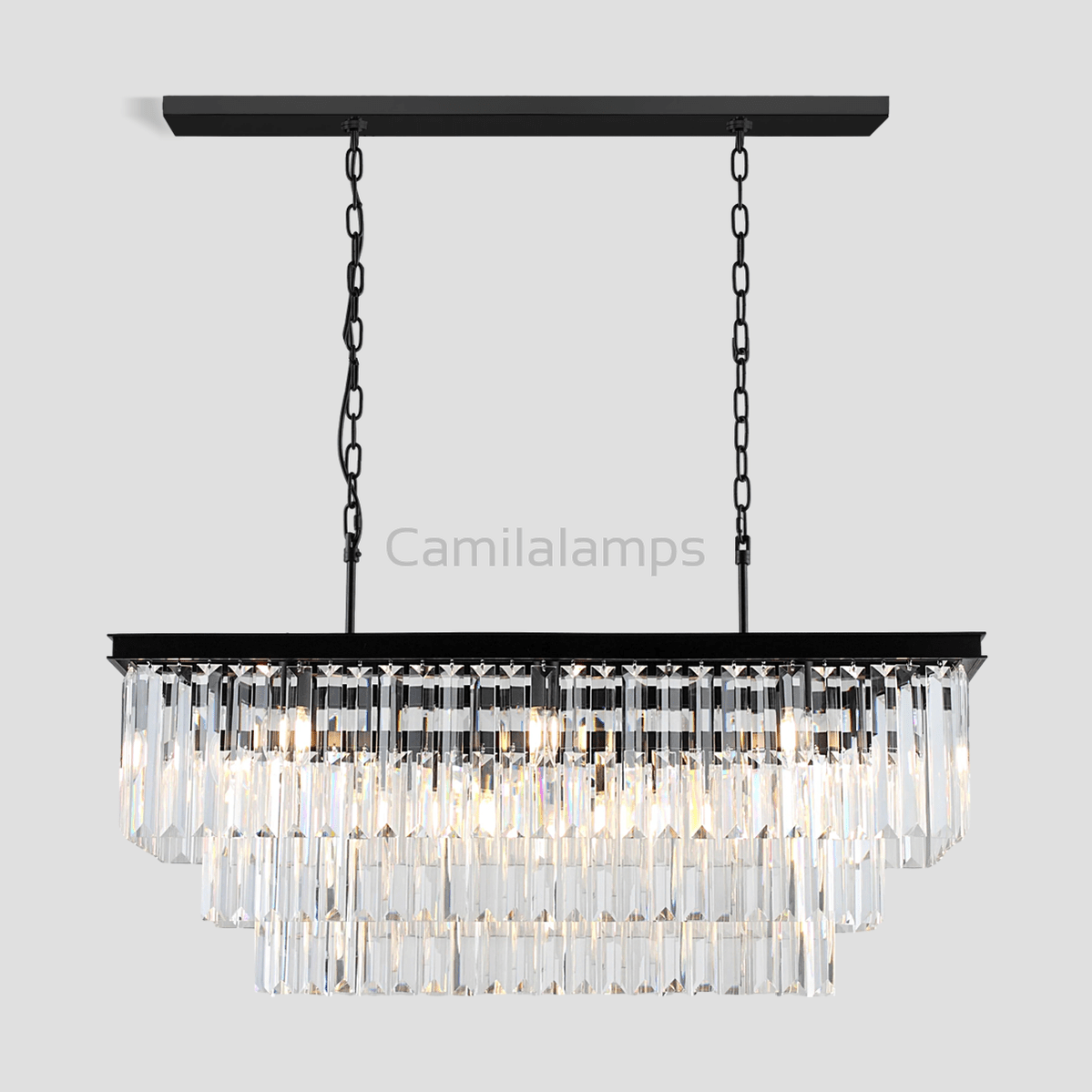 Falria 3 - Tier Crystal Rectangular Chandelier - Camilalamps - CA - LI2024 - C5708