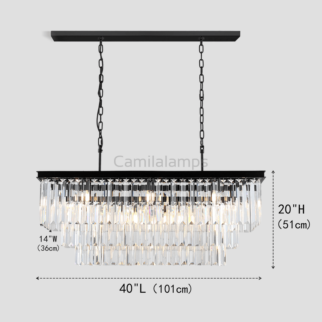 Falria 3 - Tier Crystal Rectangular Chandelier - Camilalamps - Ca-1LI2024-1C5705