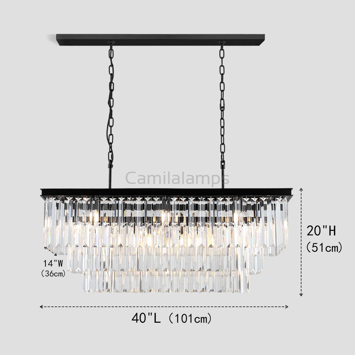 Falria 3 - Tier Crystal Rectangular Chandelier - Camilalamps - Ca-1LI2024-1C5705