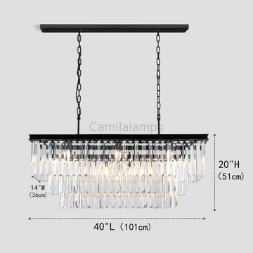 Falria 3 - Tier Crystal Rectangular Chandelier - Camilalamps - Ca-1LI2024-1C5705