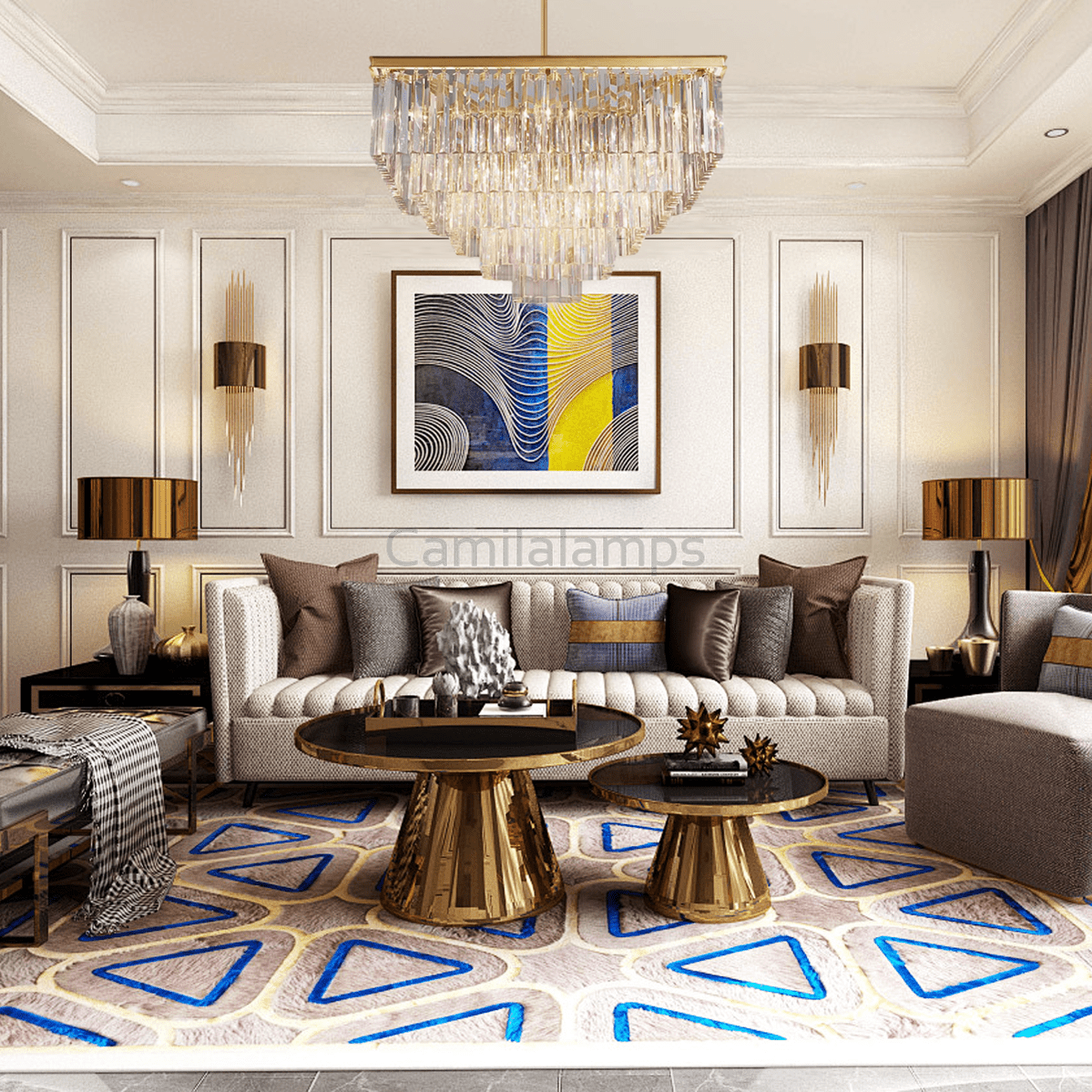 Falria 5 - Tier Crystal Square Chandelier - Camilalamps - CA - LI2024 - C5663