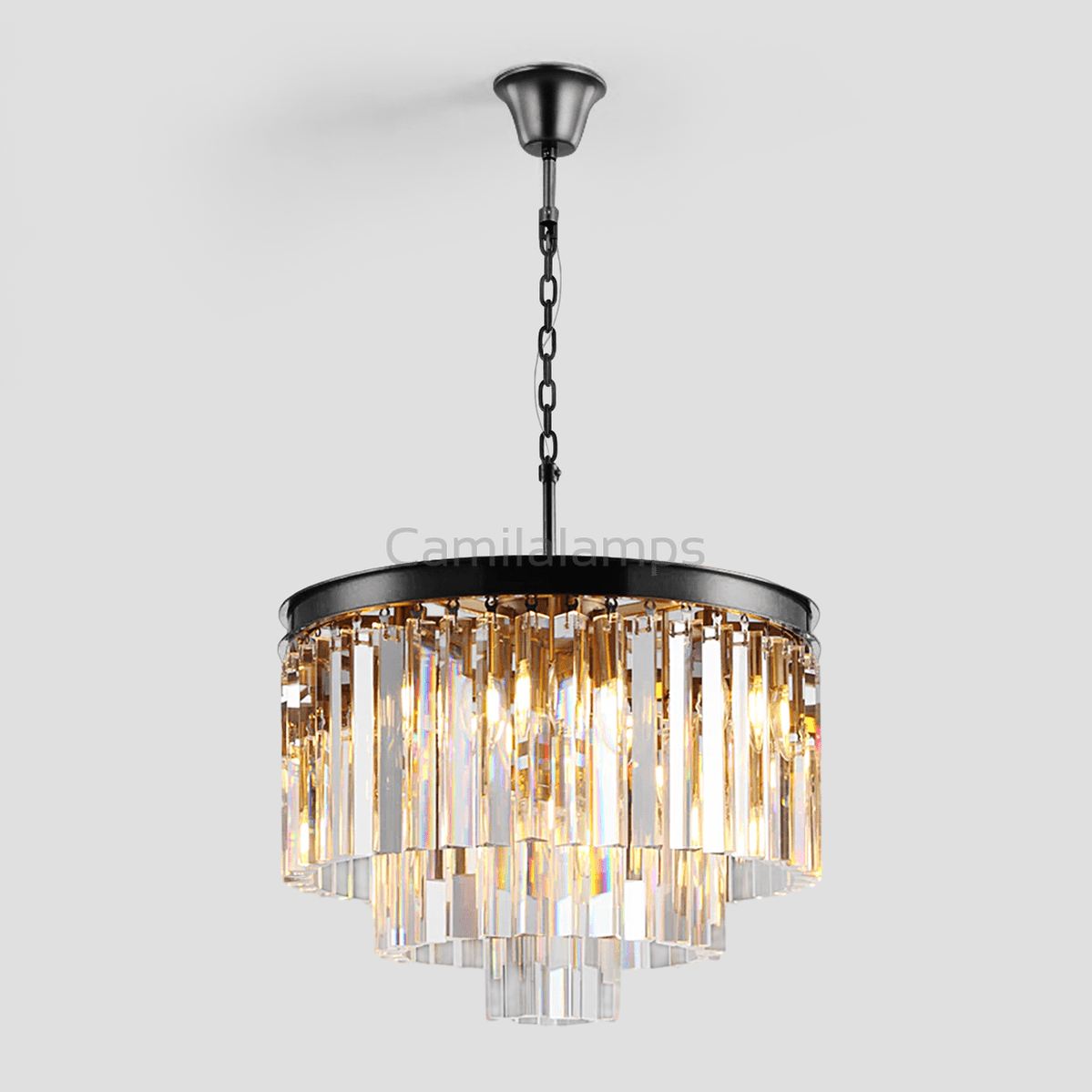 Falria Multi - Tier Clear/Smoke Crystal Round Chandelier - Camilalamps - Ca-1LI2024-1C5687