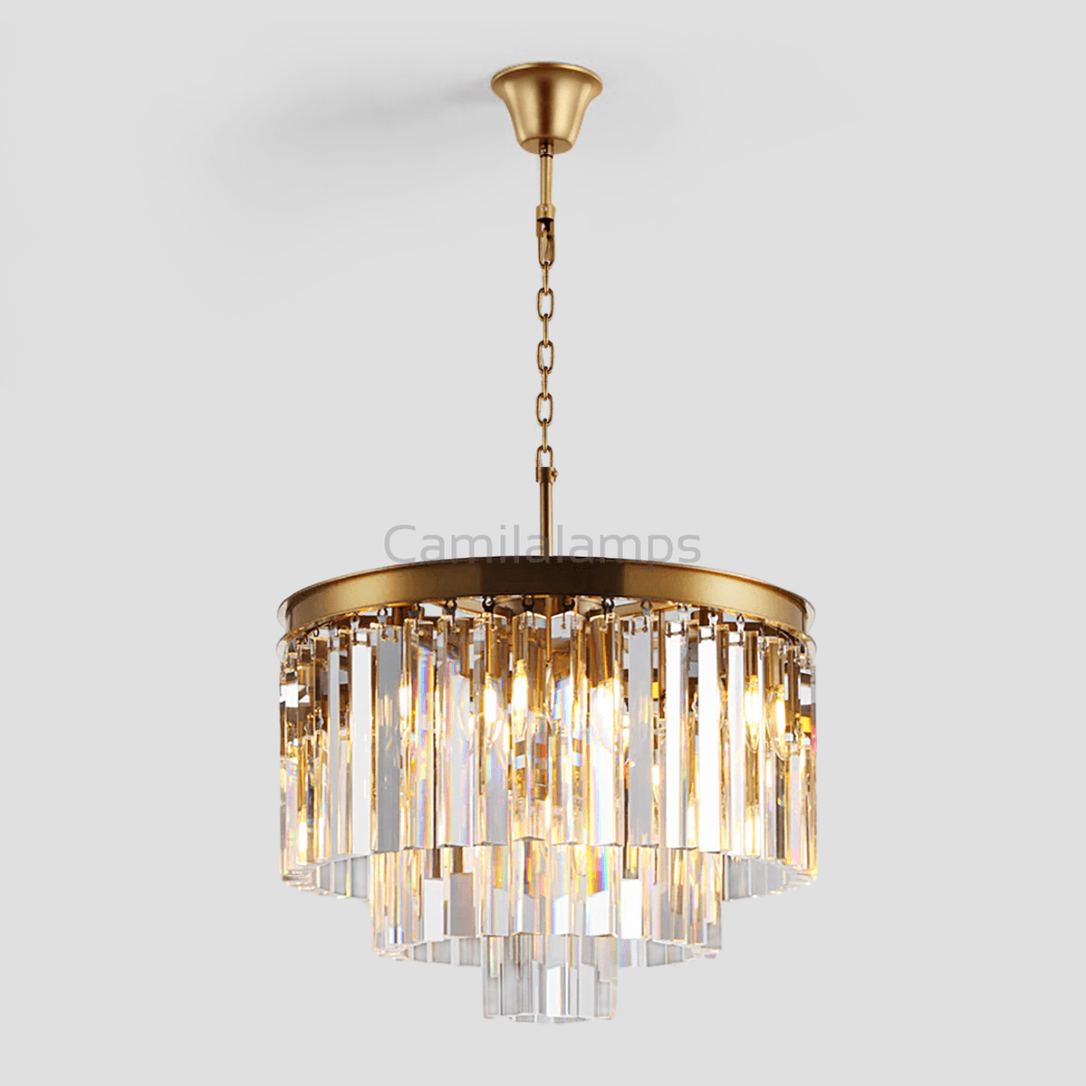 Falria Multi - Tier Clear/Smoke Crystal Round Chandelier - Camilalamps - Ca-1LI2024-1C5685