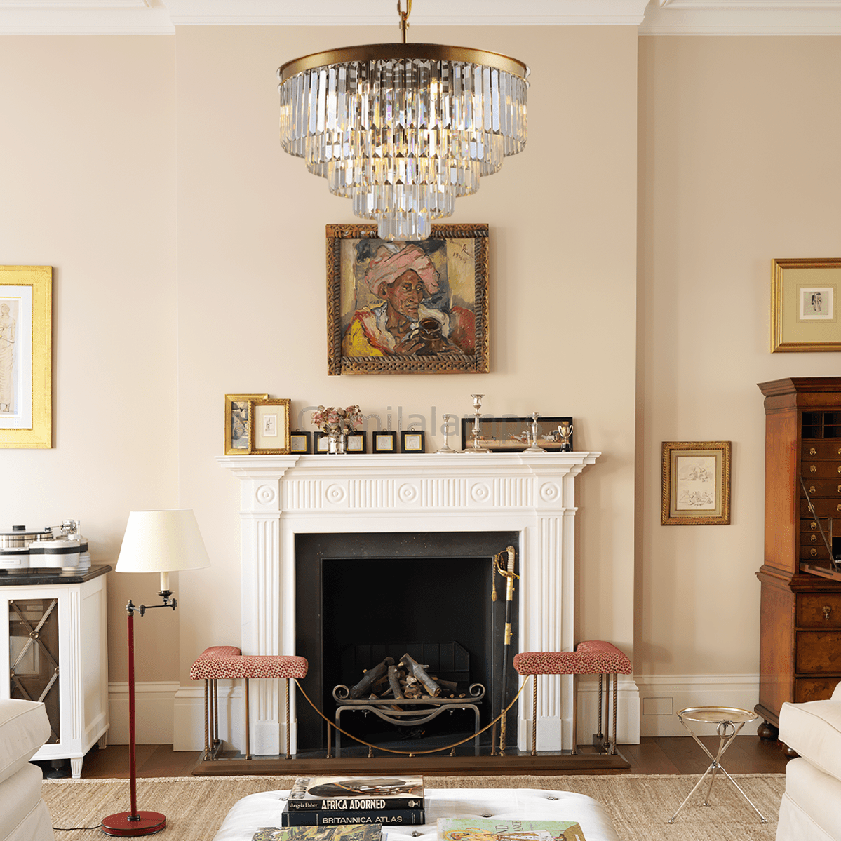 Falria Multi - Tier Clear/Smoke Crystal Round Chandelier - Camilalamps - CA - LI2024 - C5685