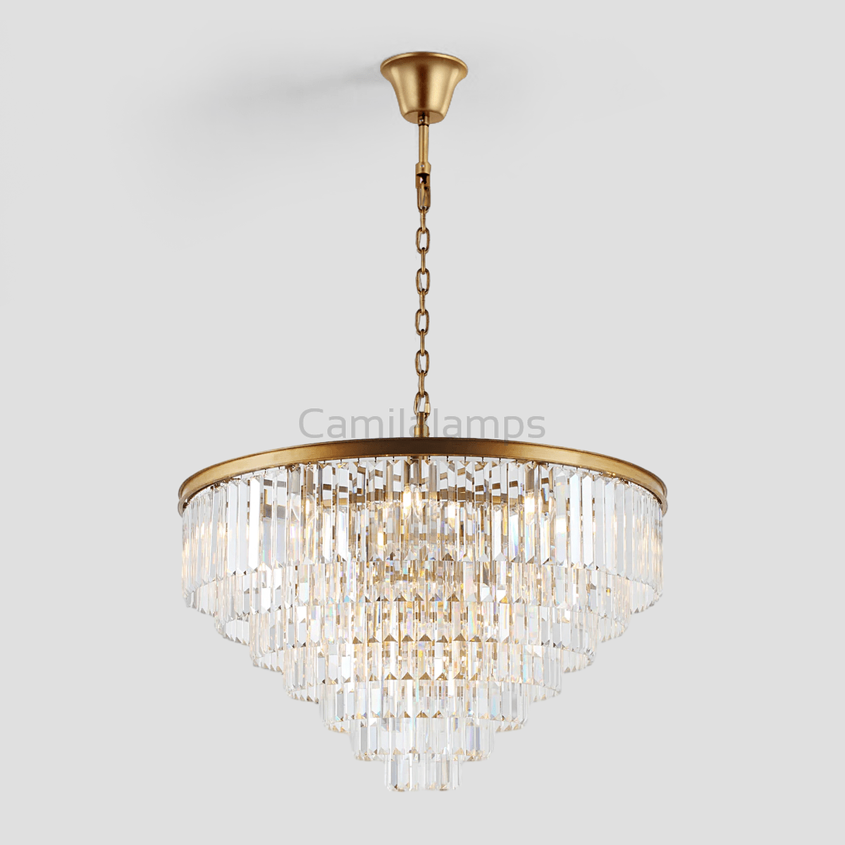 Falria Multi - Tier Clear/Smoke Crystal Round Chandelier - Camilalamps - Ca-1LI2024-1C5703