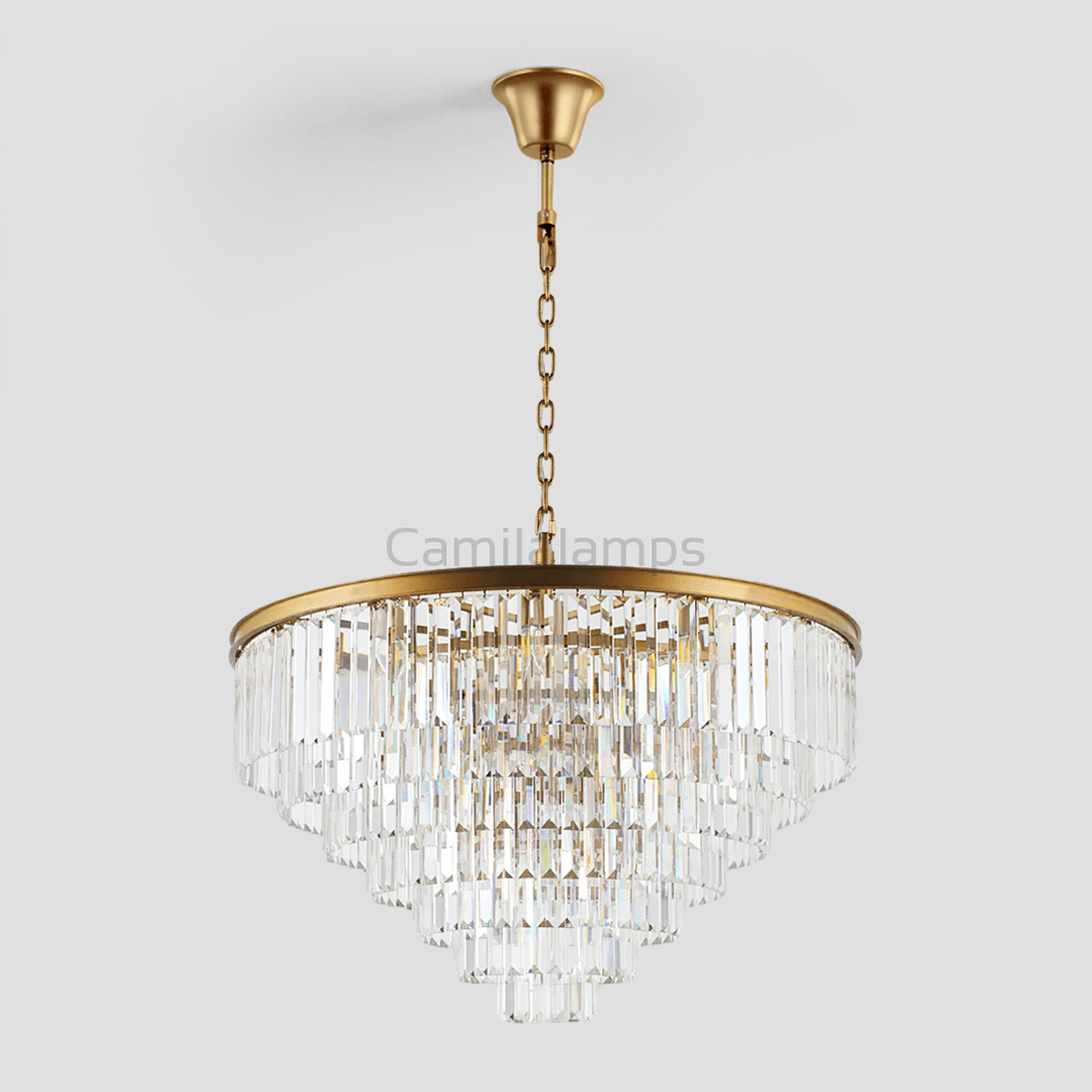 Falria Multi - Tier Clear/Smoke Crystal Round Chandelier - Camilalamps - Ca-1LI2024-1C5701