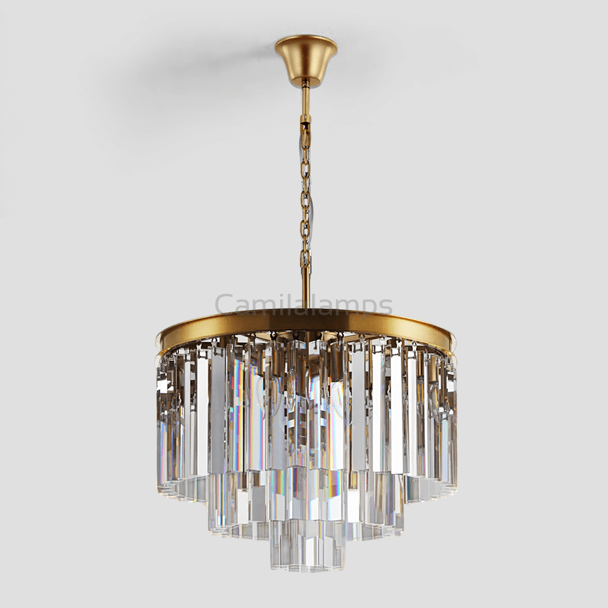 Falria Multi - Tier Clear/Smoke Crystal Round Chandelier - Camilalamps - Ca-1LI2024-1C5681