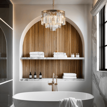 Falria Multi - Tier Clear/Smoke Crystal Round Chandelier - Camilalamps - CA - LI2024 - C5681