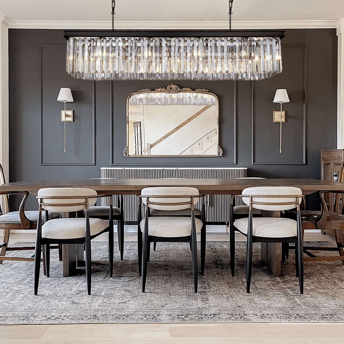 Falria Single - Tier Rectangular Crystal Rod Chandelier - Camilalamps - CA - LI2024 - C5630