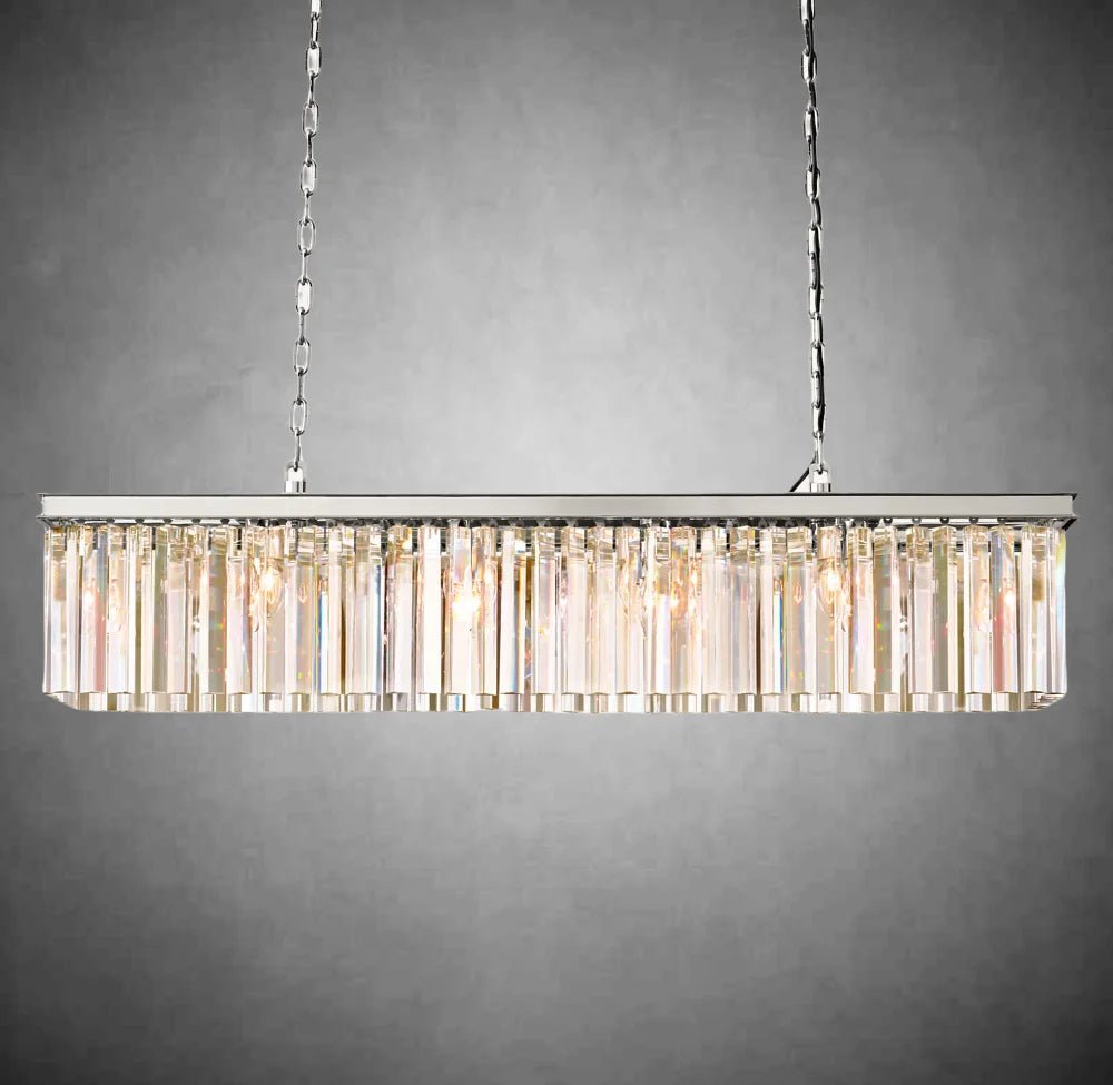 Falria Single - Tier Rectangular Crystal Rod Chandelier - Camilalamps - Ca-1LI2024-1C5630