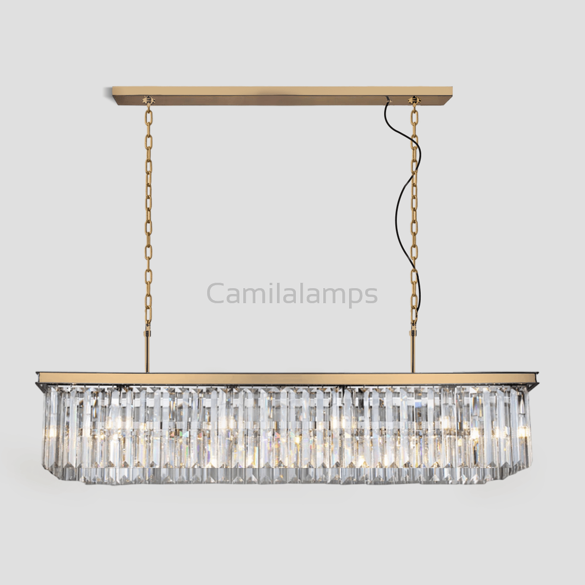 Falria Single - Tier Rectangular Crystal Rod Chandelier - Camilalamps - CA - LI2024 - C5630