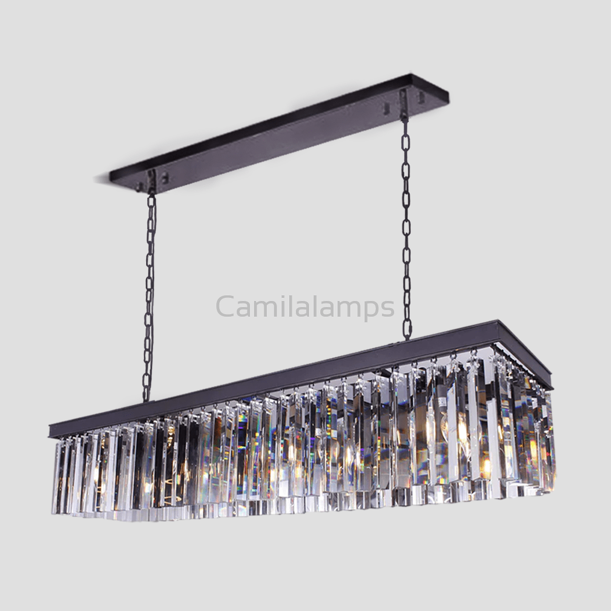 Falria Single - Tier Rectangular Crystal Rod Chandelier - Camilalamps - CA - LI2024 - C5630