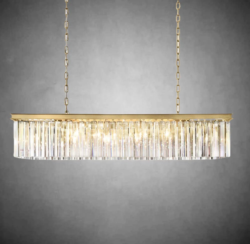 Falria Single - Tier Rectangular Crystal Rod Chandelier - Camilalamps - CA - LI2024 - C5628