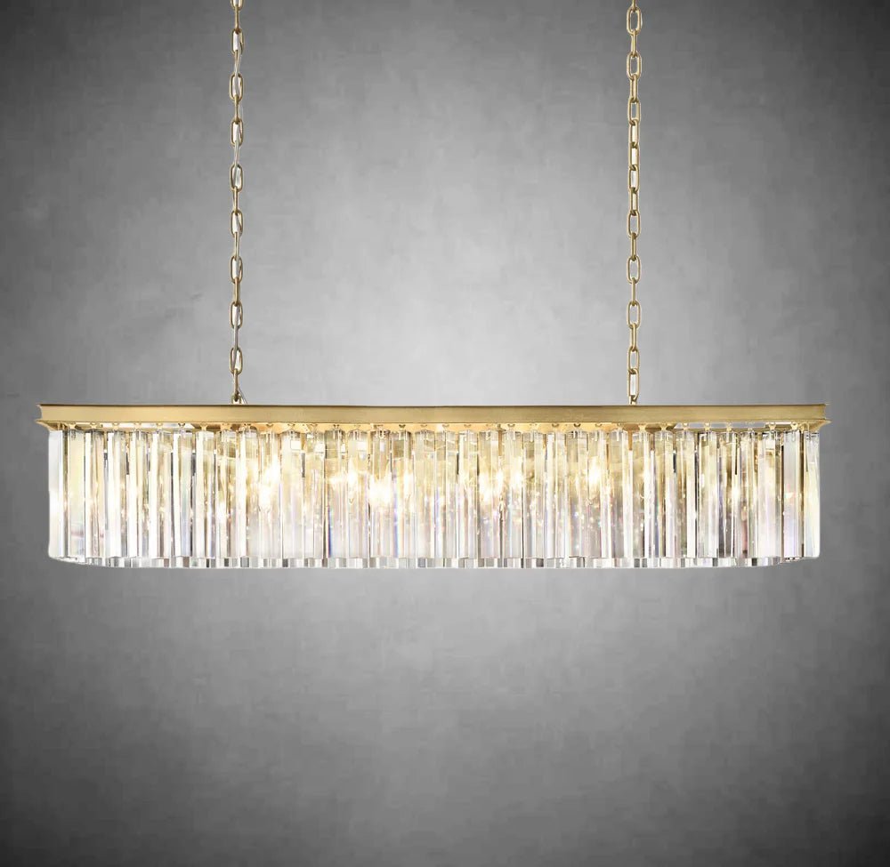 Falria Single - Tier Rectangular Crystal Rod Chandelier - Camilalamps - Ca-1LI2024-1C5628