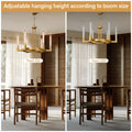 Farmhouse Chandelier with Glass Tube, Gold 12 - Lights Modern Chandeliers Over Table 54''Rectangular Luxurious Large Ceiling Pendant Lighting Fixture for Dining Living Room, Foyer - Camilalamps - B0CR4798R4