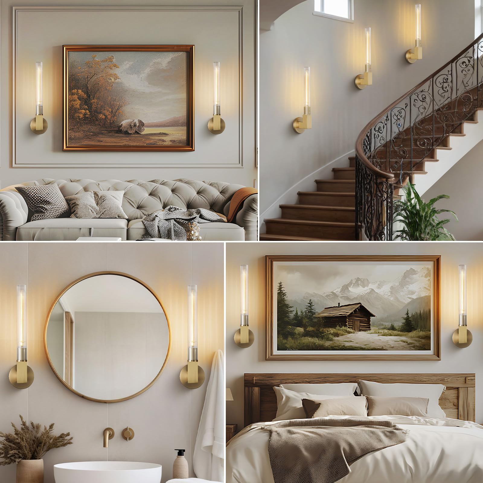 Farmhouse Chandelier with Glass Tube, Gold 12 - Lights Modern Chandeliers Over Table 54''Rectangular Luxurious Large Ceiling Pendant Lighting Fixture for Dining Living Room, Foyer - Camilalamps - B0CR4798R4