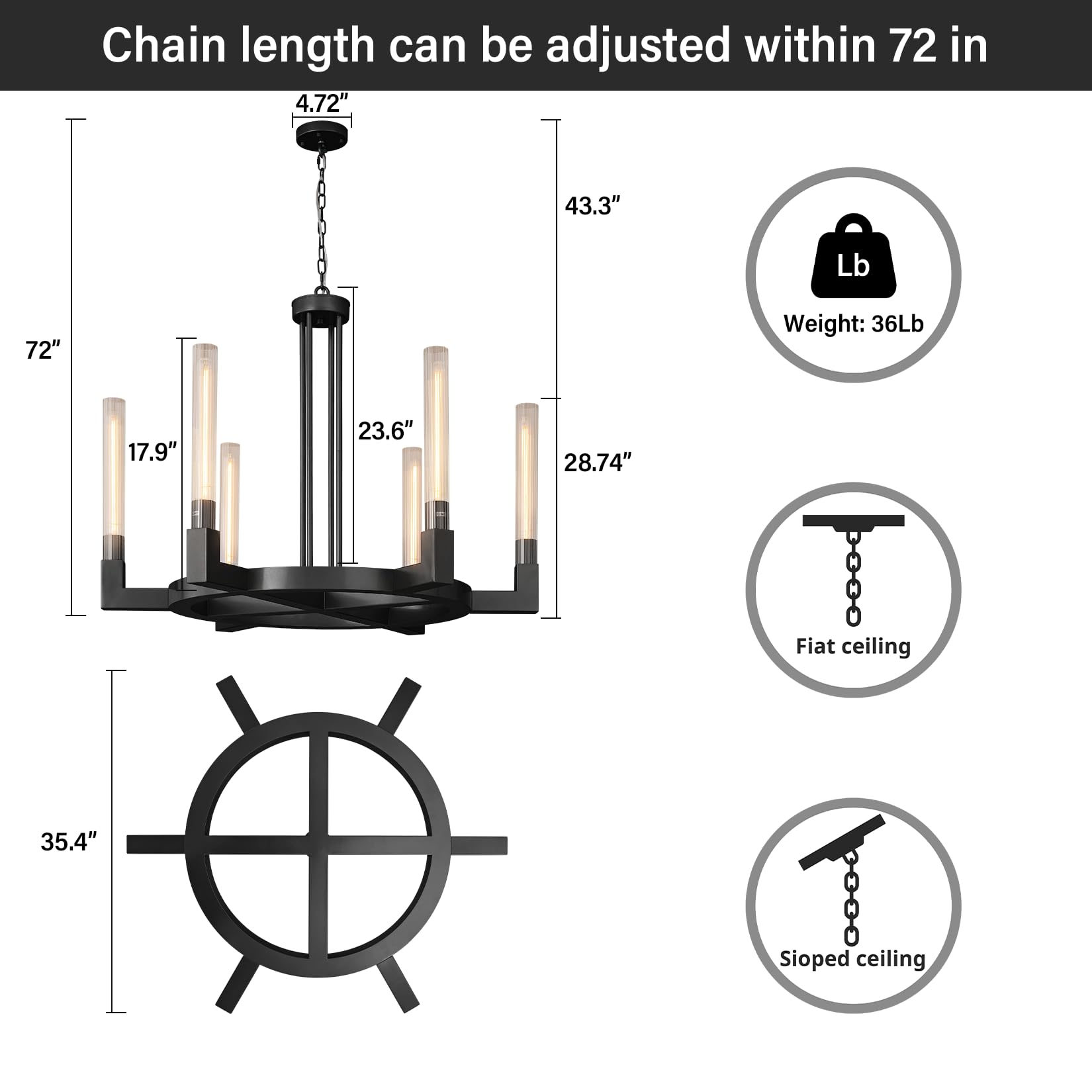 Farmhouse Chandelier with Glass Tube, Gold 12 - Lights Modern Chandeliers Over Table 54''Rectangular Luxurious Large Ceiling Pendant Lighting Fixture for Dining Living Room, Foyer - Camilalamps - B0CR4798R4
