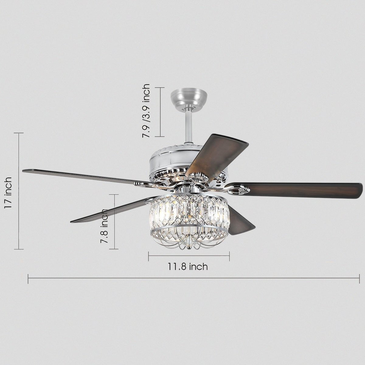 Farmhouse Crystal Ceiling Fan Light - Camilalamps - CA - 8221 - 52CS - SJD