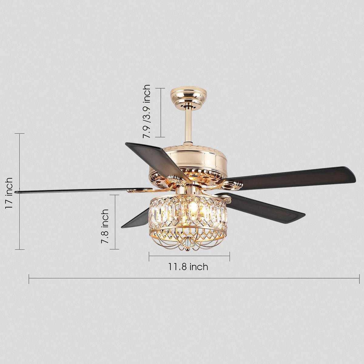 Farmhouse Crystal Ceiling Fan Light - Camilalamps - CA - 8221 - 52CG - SJD