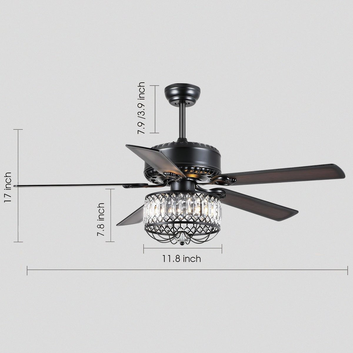 Farmhouse Crystal Ceiling Fan Light - Camilalamps - CA - 8221 - 52CB - SJD