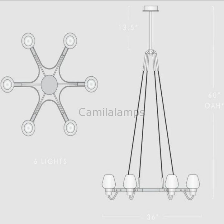 Favola 6 Light Chandelier - Camilalamps - Ca-1Fa2023-1C1317