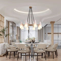 Finian White Ceramics Round Chandelier 36