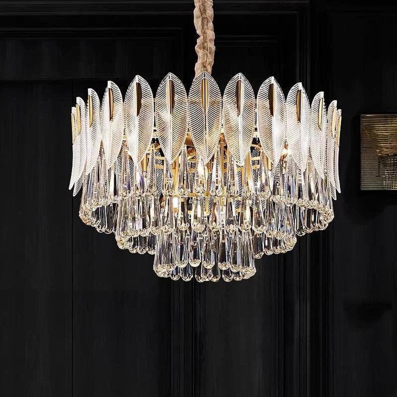 Flake Modern Three - tiered Raindrop Crystal Chandelier - Camilalamps - ILM0332