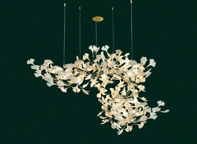 Fleur - de - lis Ceramic cluster Chandelier 29.3”D - Camilalamps - Ca-1a-1720