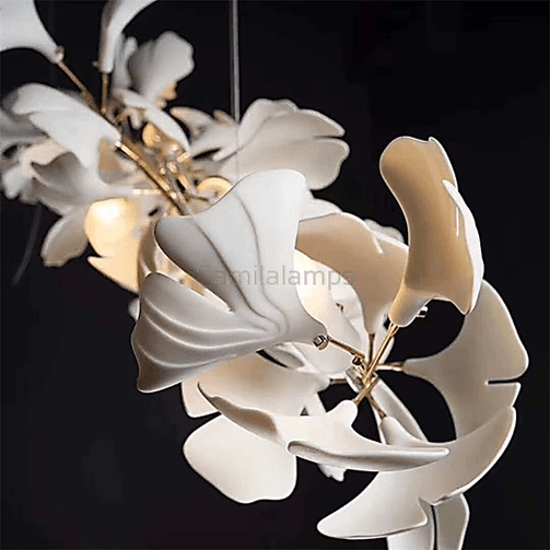 Fleur - de - lis Ceramic cluster Chandelier 29.3”D - Camilalamps - CA - A - 719