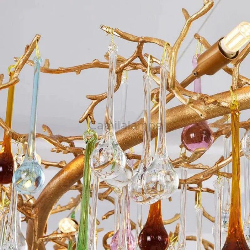 Florian Colorful Crystal Linear Branch Chandelier - Camilalamps - CAM - FO2023 - W42