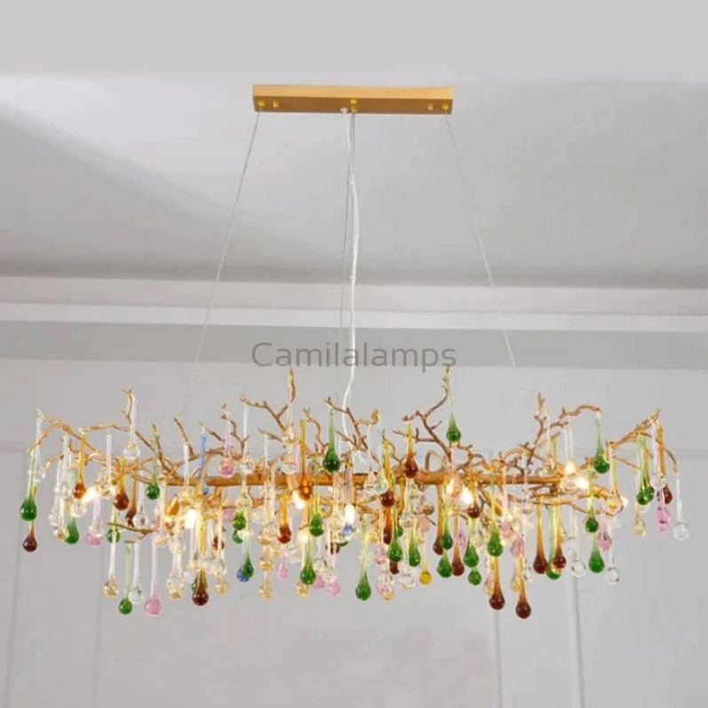 Florian Colorful Crystal Linear Branch Chandelier - Camilalamps - CAM - FO2023 - W42