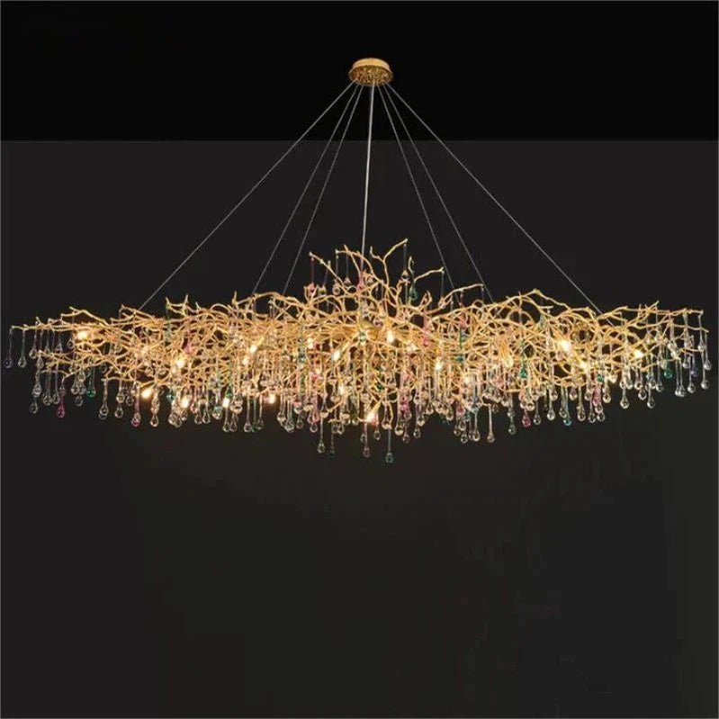 Florian Colorful Crystal Long Branch Chandelier - Camilalamps - CAM - Fl - W04