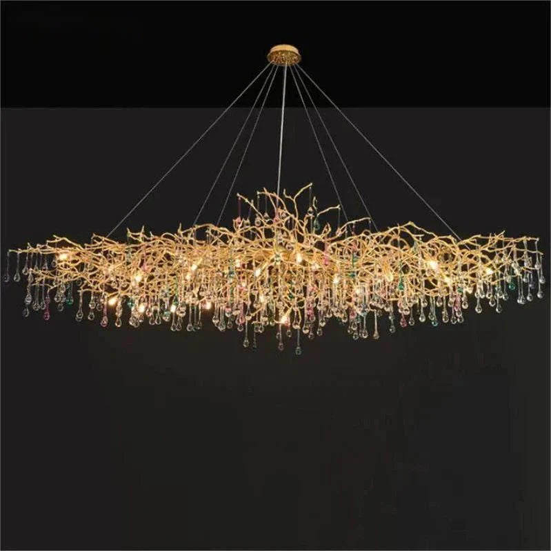 Florian Colorful Crystal Long Branch Chandelier - Camilalamps - CAM - Fl - W04